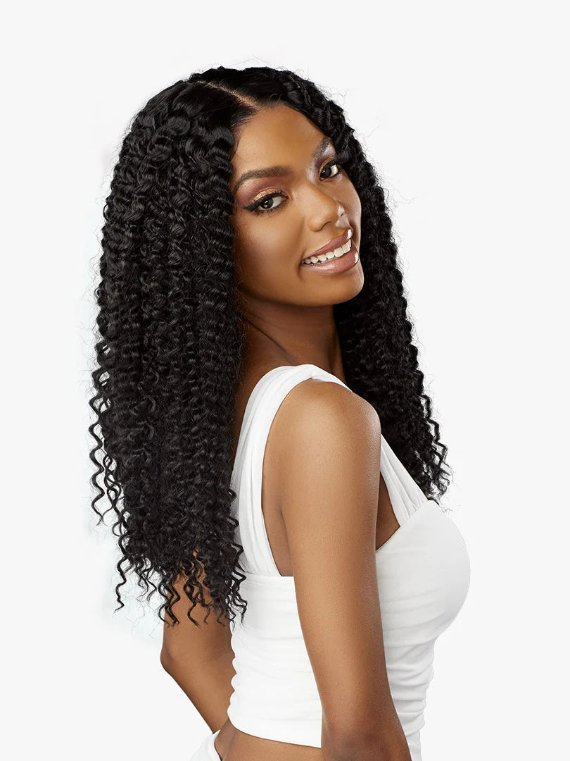 Sensationnel What Lace Butta Lace Human Hair Blend Glueless HD Lace Front Wig KINKY WATER WAVE 18"