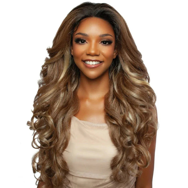 Mane Brown Sugar Skin bond Lace Pre Handtied HH Blend 13x6 Lace Front Wig BSSB208 13X6 GLUELESS 04