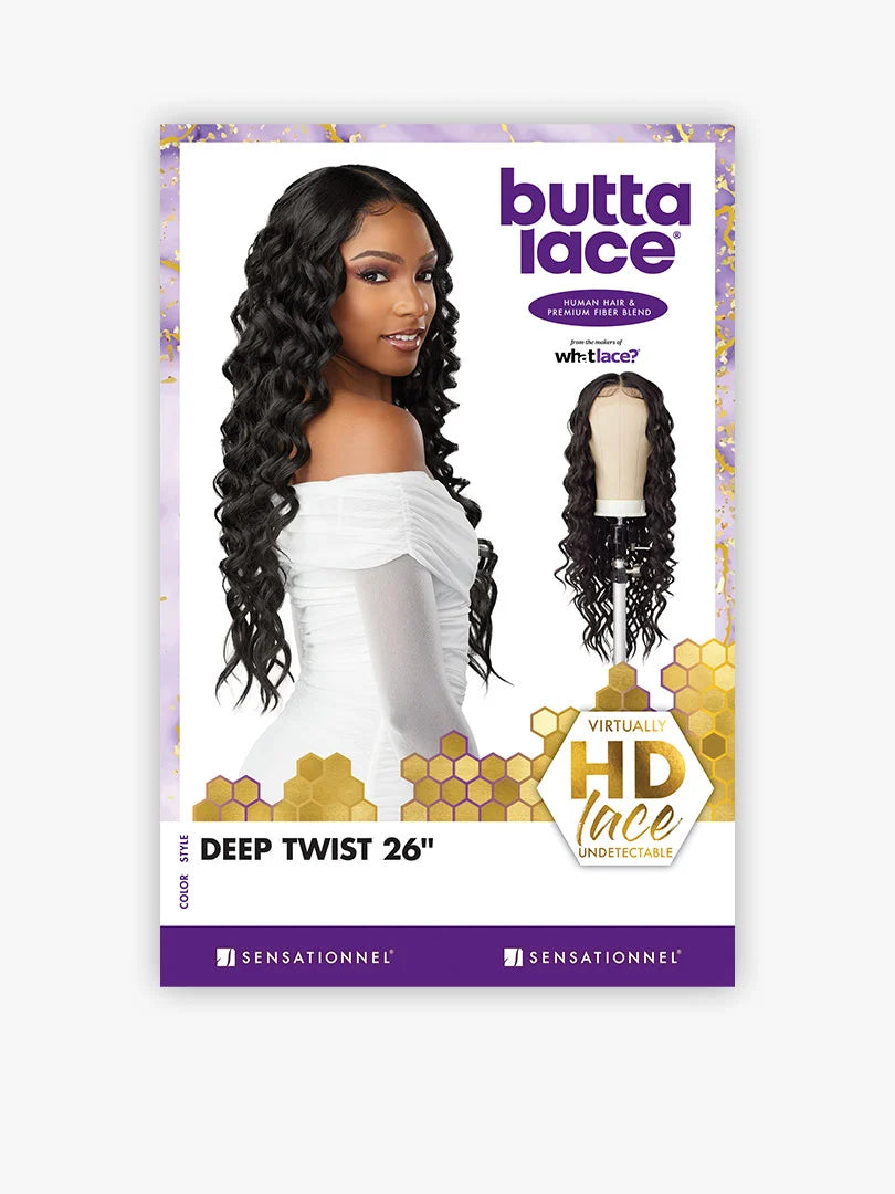 Sensationnel Human Hair Blend Butta HD Lace Front Wig DEEP TWIST 26
