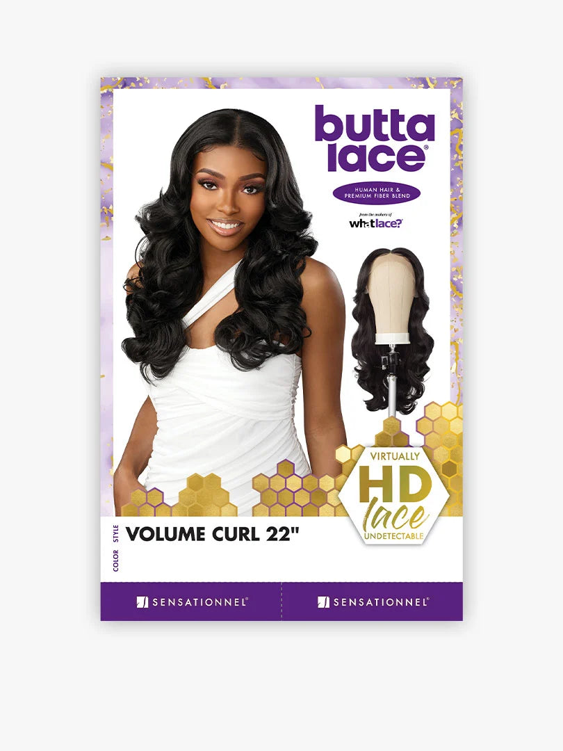 Sensationnel Butta Lace Human Hair Blend HD Lace Front Wig VOLUME CURL 22"