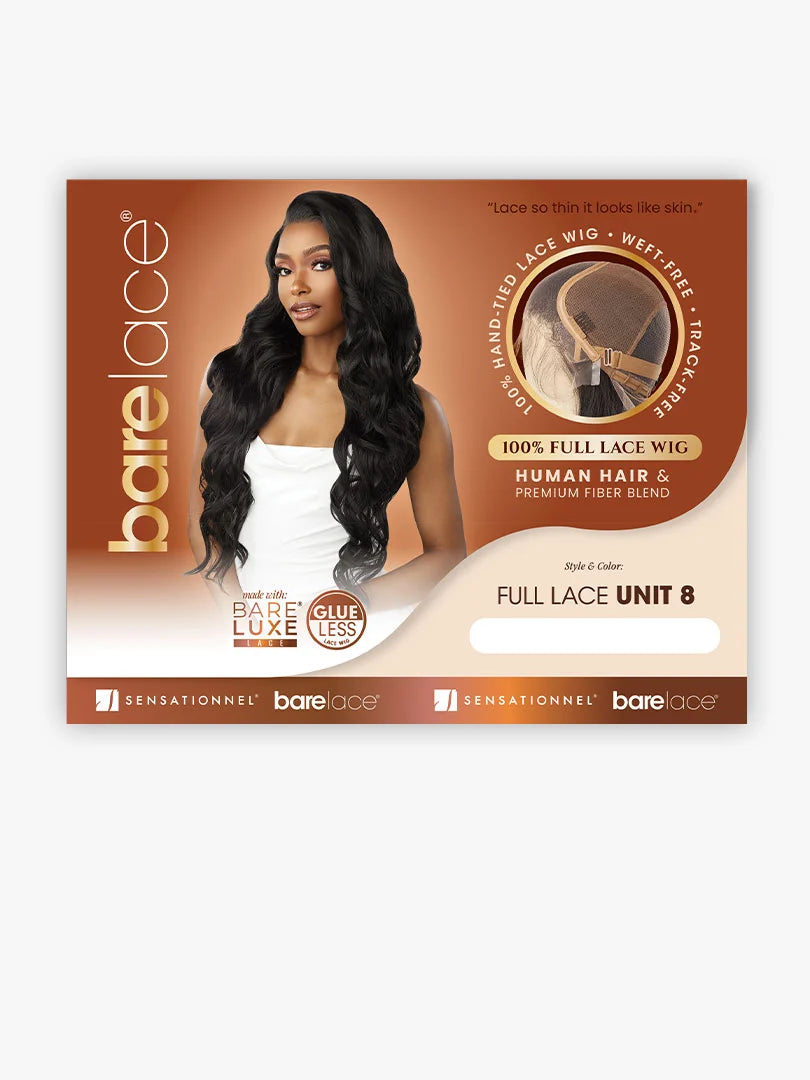 Sensationnel Bare Lace Glueless 100% Hand-Tied Full Human Hair Blend Lace Wig UNIT 8