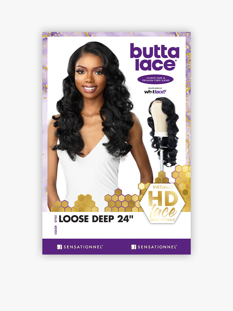Sensationnel Butta Human Hair Blend HD Lace Wig LOOSE DEEP 24 (discount applied)