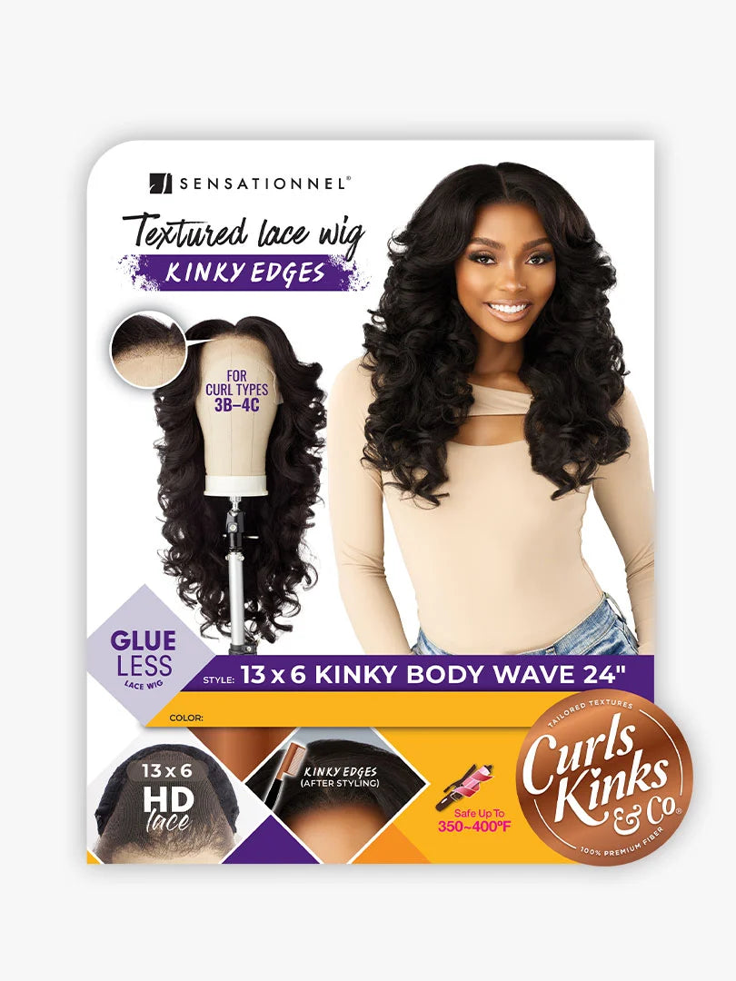 Sensationnel Curls Kinks & Co Glueless Kinky Edges 13x6 HD Lace Front Wig 13x6 KINKY BODY WAVE 24"