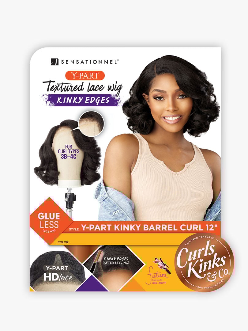 Sensationnel Glueless Curls Kinks & Co Textured HD Lace Part Wig Y-PART KINKY BARREL CURL 12"
