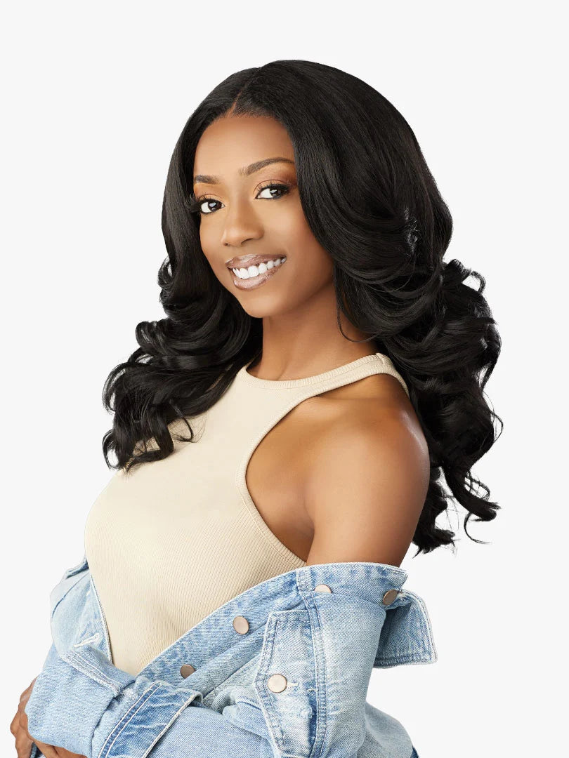 Sensationnel Curls Kinks Glueless Kinky Edges Textured HD Lace Part Wig Y-PART KINKY BARREL CURL 20"