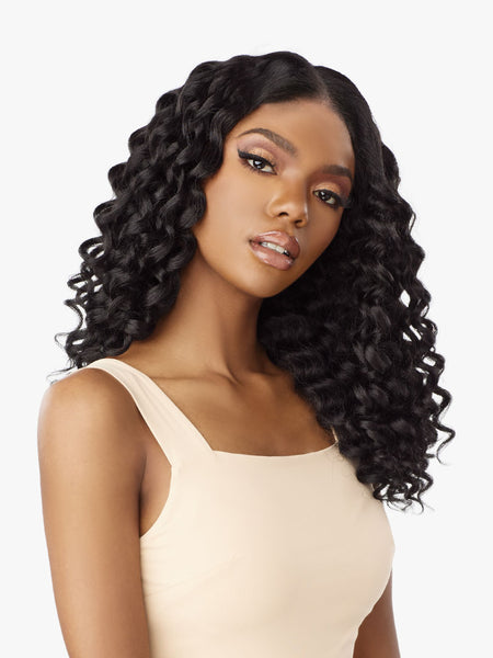 Sensationnel Curls Kinks Textured Glueless HD Lace Front Wig Y-PART KINKY Edges ROD CURL 18"