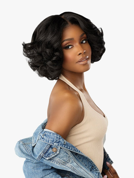 Sensationnel Curls Kinks & Co Synthetic Hair Glueless HD Lace Wig Y PART KINKY ROLLER SET 10