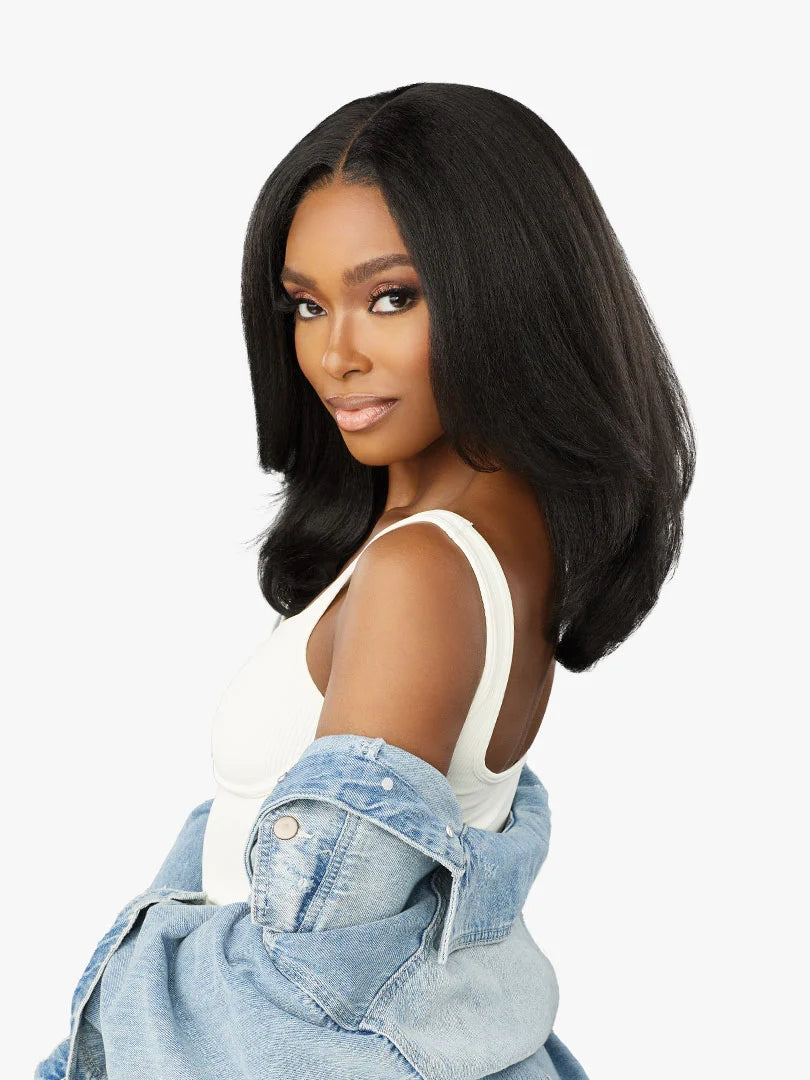 Sensationnel Curls Kinks & Co Glueless HD Transparent Lace Part Wig KINKY EDGES Y-PART KINKY STRAIGHT 18"