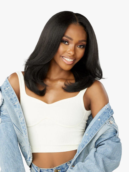 Sensationnel Curls Kinks & Co Glueless HD Transparent Lace Part Wig KINKY EDGES Y-PART KINKY STRAIGHT 18"