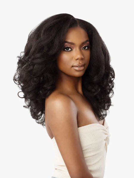 Sensationnel Curls Kinks & Co Synthetic Hair Glueless HD Lace Wig Y PART KINKY ROLLER SET 16