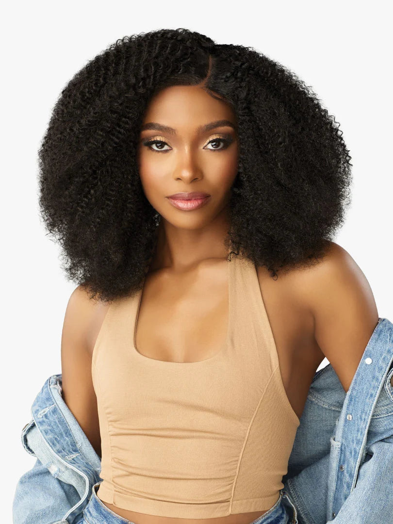 Sensationnel Curls Kinks Textured Lace Kinky Edges Glueless Y-Part HD Lace Wig KINKY MONGOLIAN 18"