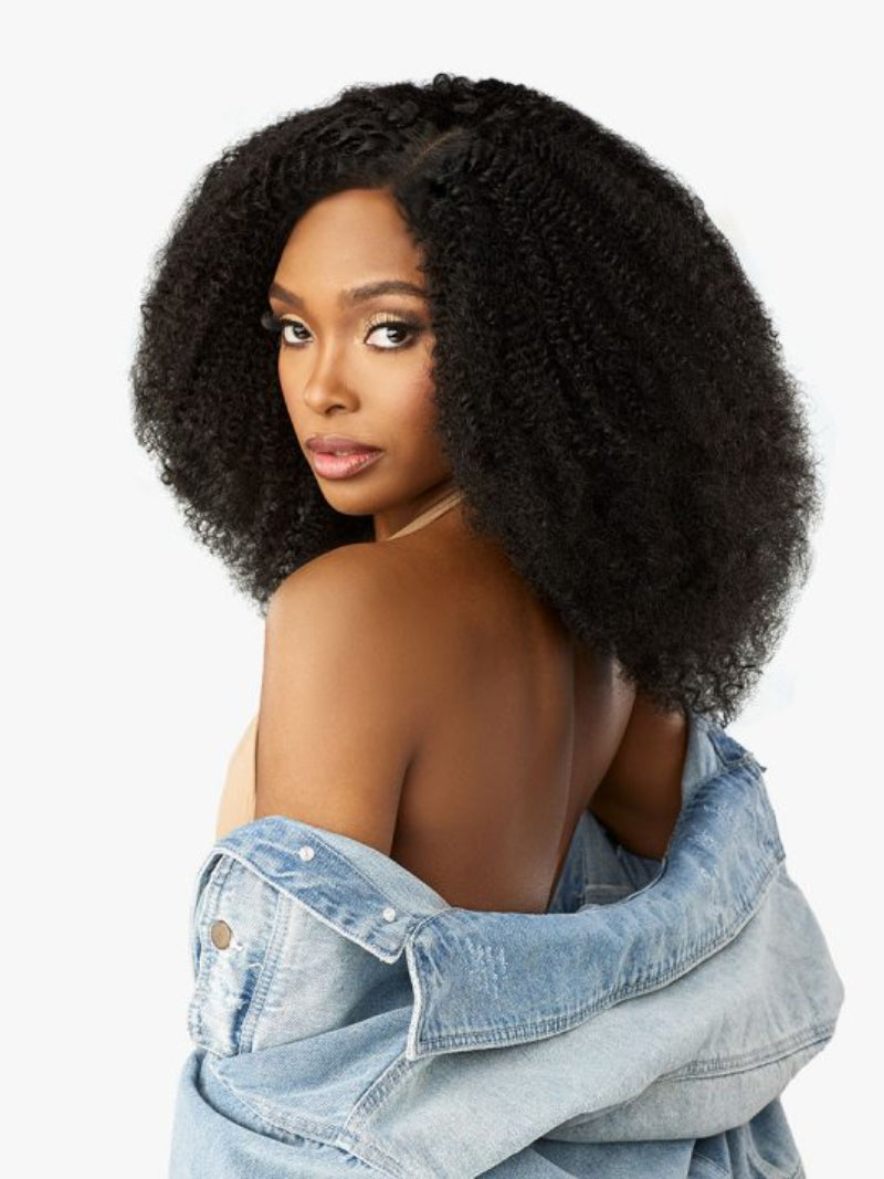 Sensationnel Curls Kinks Textured Lace Kinky Edges Glueless Y-Part HD Lace Wig KINKY MONGOLIAN 18"