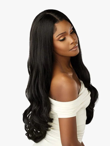 Sensationnel Crowned Edge Glueless 13X5" HD Transparent Lace Front Wig CROWNED EDGE EURO BODY 28"