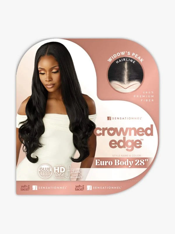 Sensationnel Crowned Edge Glueless 13X5" HD Transparent Lace Front Wig CROWNED EDGE EURO BODY 28"