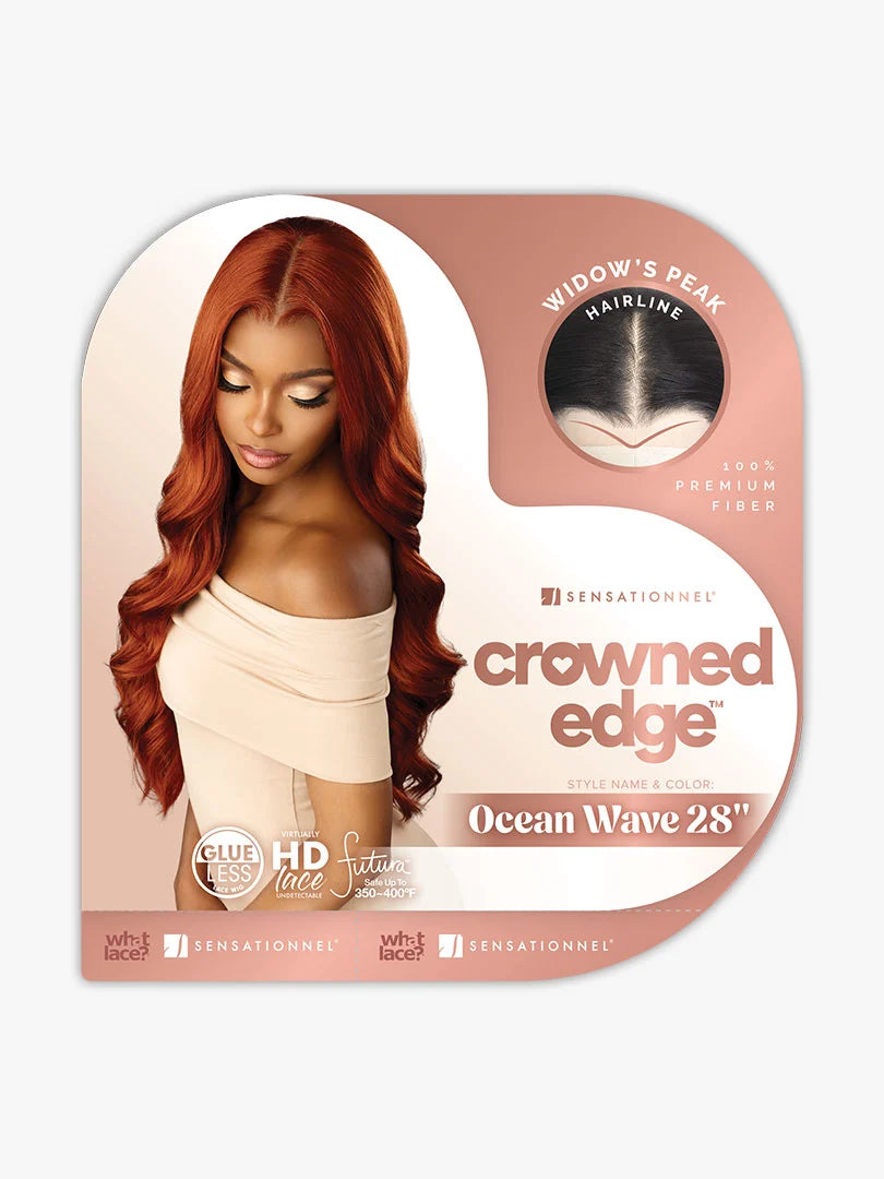 Sensationnel Crowned Edge Glueless 13x5 HD Lace Frontal Wig CROWNED EDGE OCEAN WAVE 28″