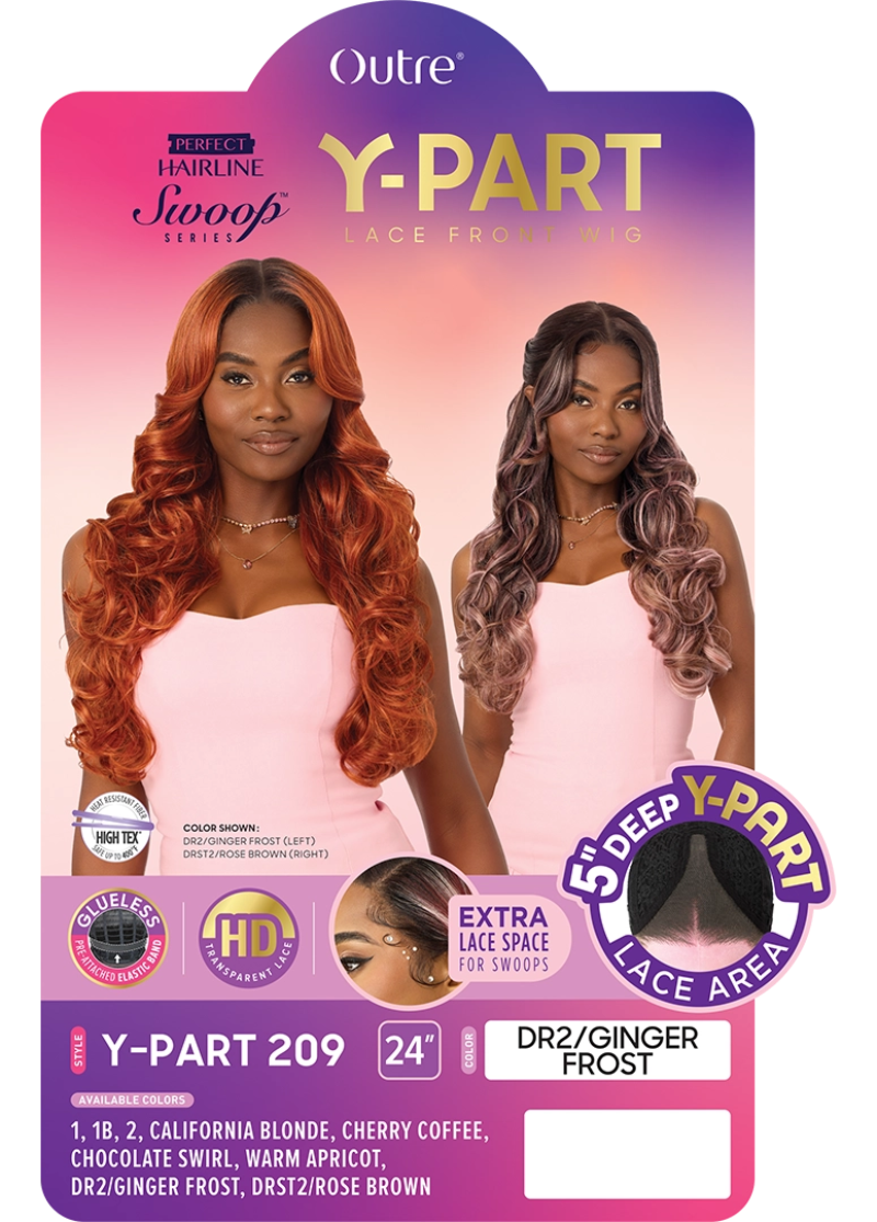 Outre Perfect Hairline Swoop Glueless HD 5" Deep Lace Y-Parting Front Wig Y-PART 209