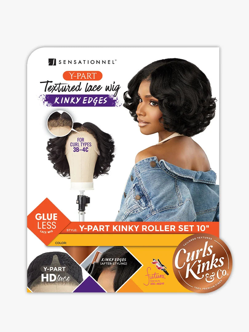 Sensationnel Curls Kinks & Co Synthetic Hair Glueless HD Lace Wig Y PART KINKY ROLLER SET 10