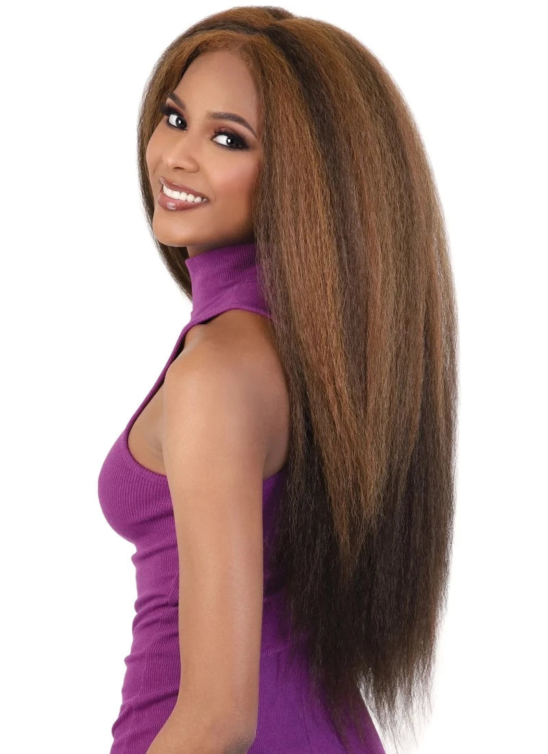 Motown Tress Glam Touch Human Hair Blend 13x4 Glueless HD Lace Wig HBL.KIMIA