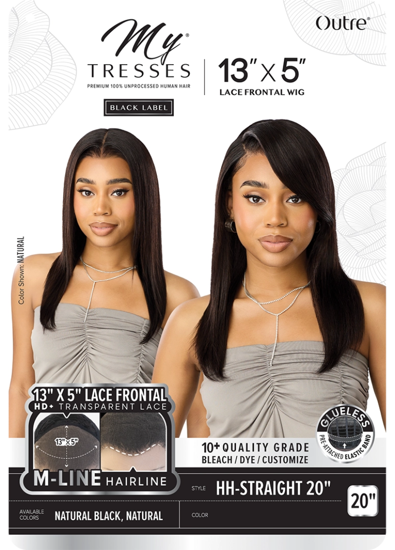 Outre My Tresses Human Hair 13X5" HD Transparent Lace Front Wig STRAIGHT 20
