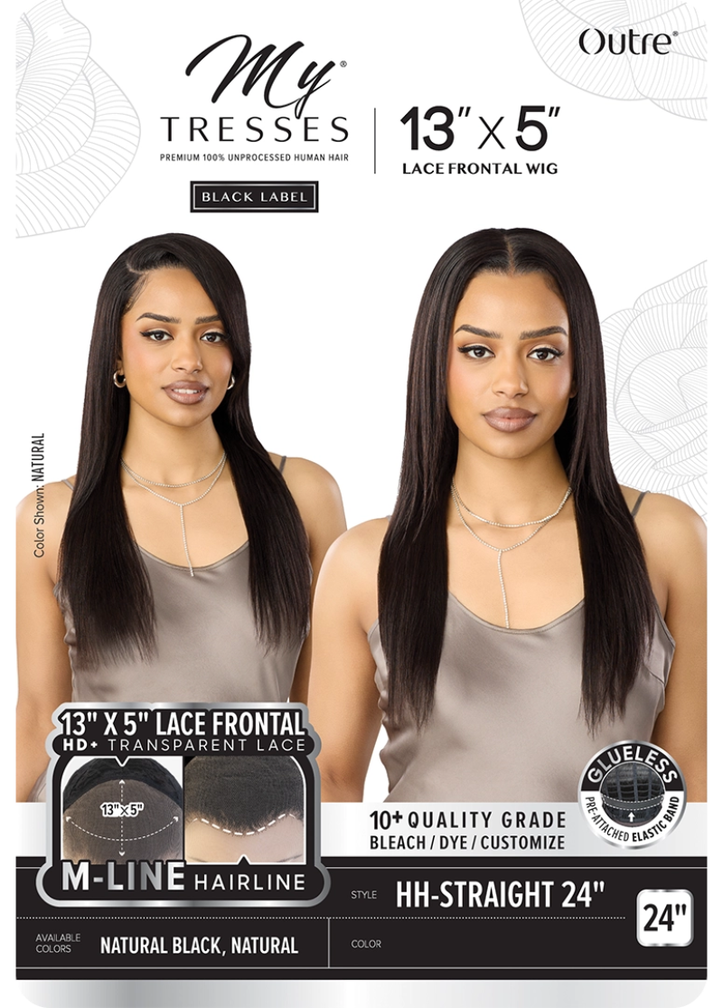 Outre My Tresses Human Hair 13X5" HD Transparent Lace Front Wig STRAIGHT 24