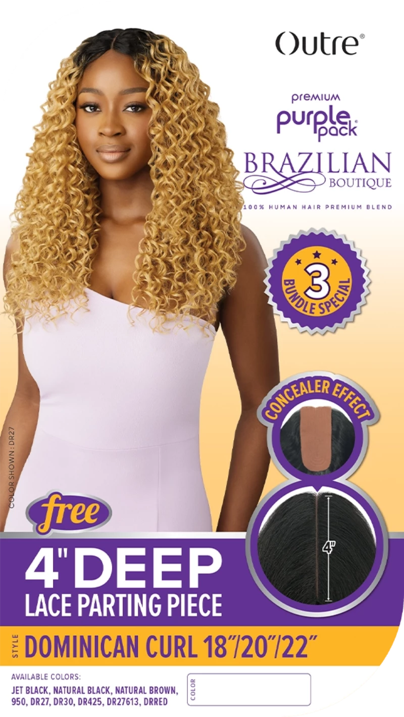 Outre Purple Pack Brazilian Boutique Human Hair Blend Weave DOMINICAN CURL