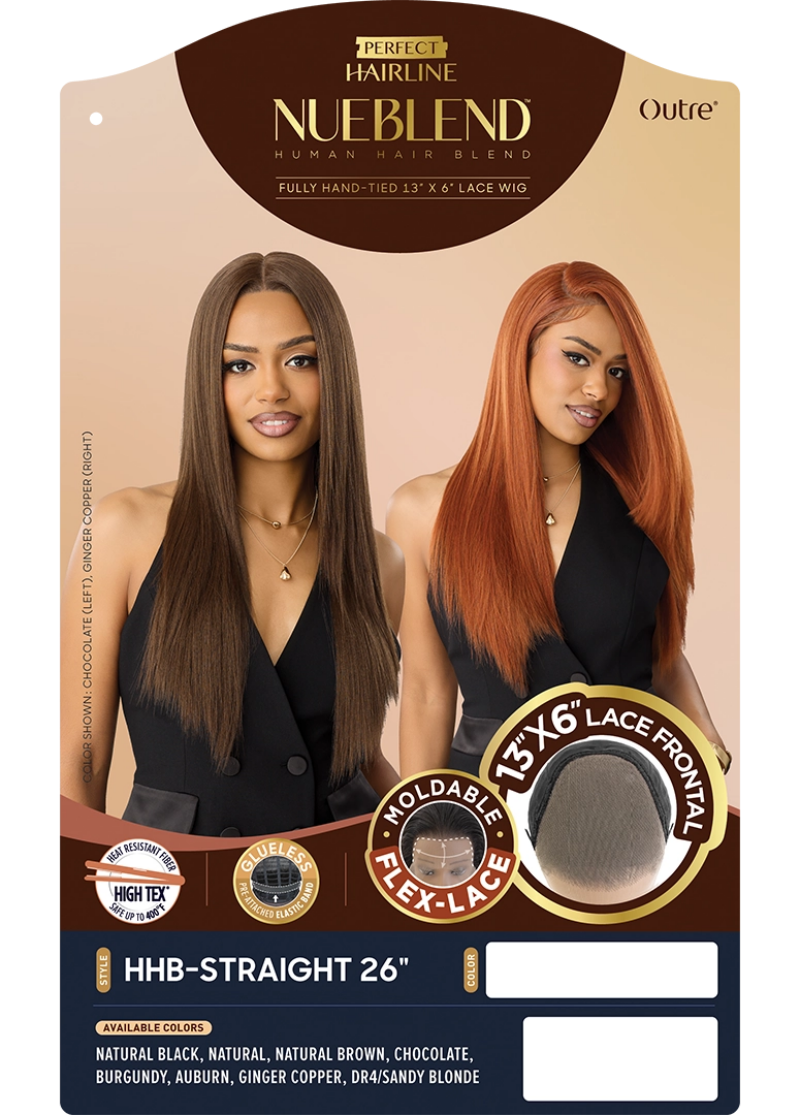 Outre Perfect Haiarline Nueblend Human Hair Blend Glueless Flex-Lace 13x6 Lace Frontal Wig STRAIGHT 26"