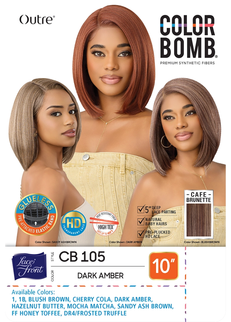 Outre Color Bomb Glueless 5" HD Deep Lace Parting Front Wig CB 105