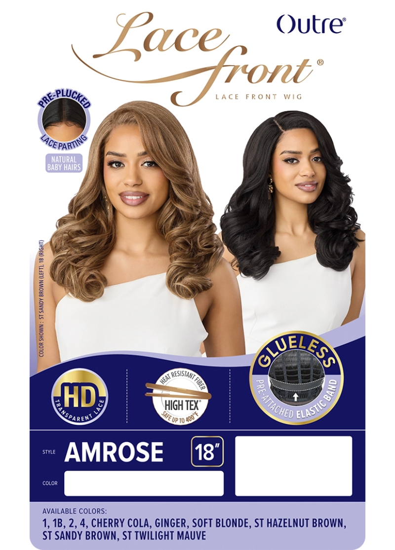 Outre Lace Front Glueless HD Transparent Lace Front Wig AMROSE