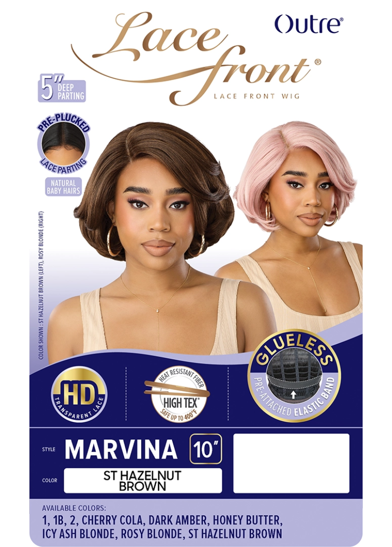 Outre Lace Front Glueless HD Transparent Lace Front Wig MARVINA 10"