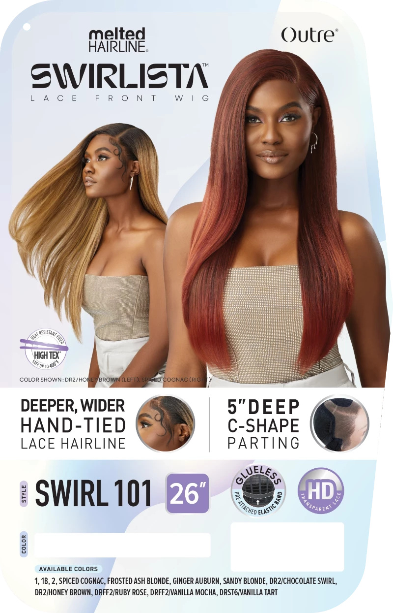Outre Melted Hairline Swirlista Glueless 5" Deep Parting HD Lace Front Wig SWIRL 101