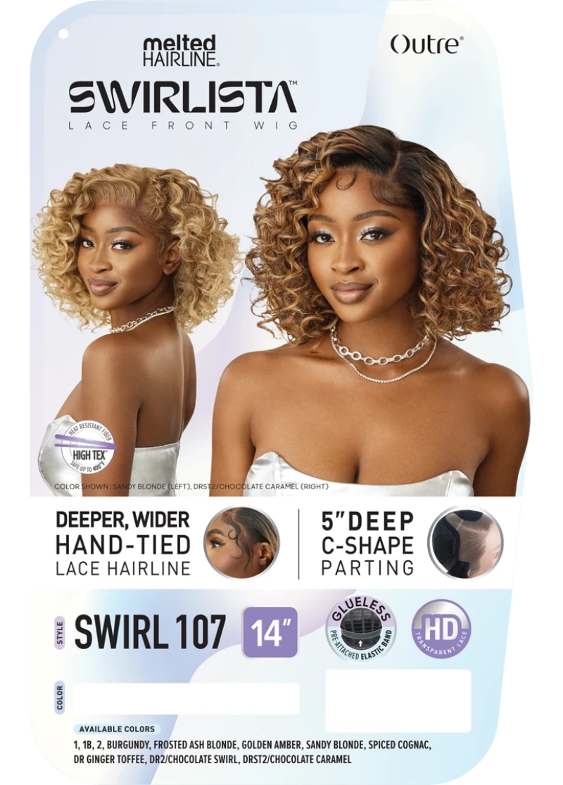 Outre Melted Hairline Swirlista Glueless HD Lace Front Wig 5" C-Shape Parting SWIRL 107