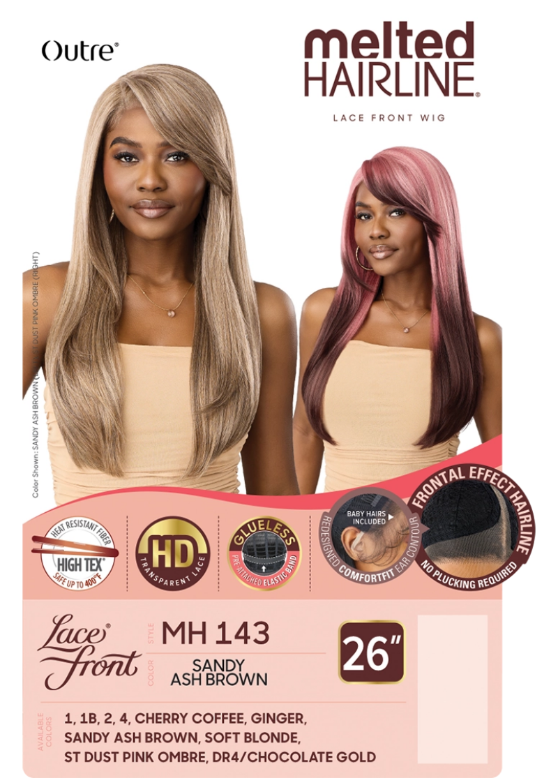 Outre Melted Hairline Glueless HD Transparent Lace Front Wig MH 143