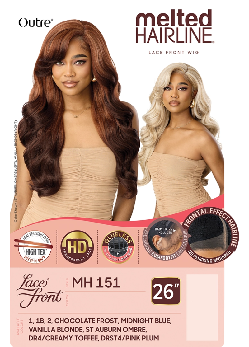Outre Melted Hairline Glueless HD Transparent Lace Front Wig MH 151