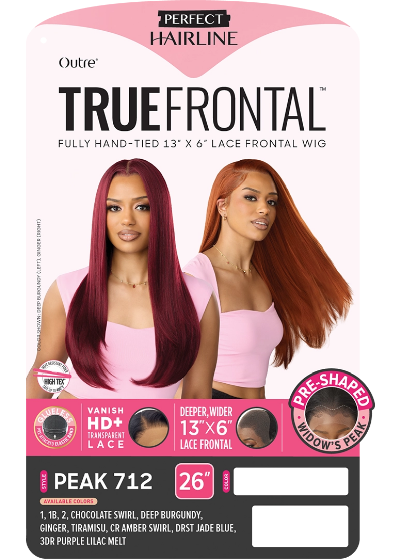 Outre Perfect Hairline True Frontal Glueless Widow's Peak 13x6 HD Lace Front Wig PEAK 712