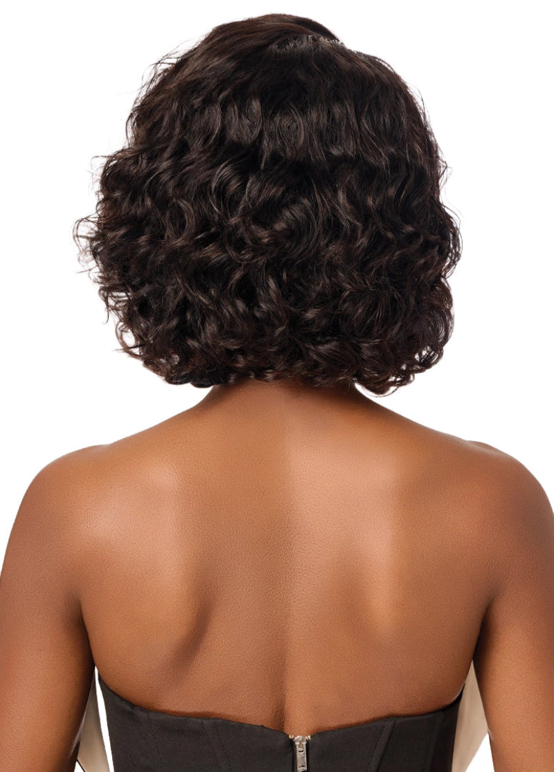 Outre My Tresses Black Label Glueless HD 13x5 Lace Frontal Wig 100% Unprocessed Human Hair WAVY BOB 12"