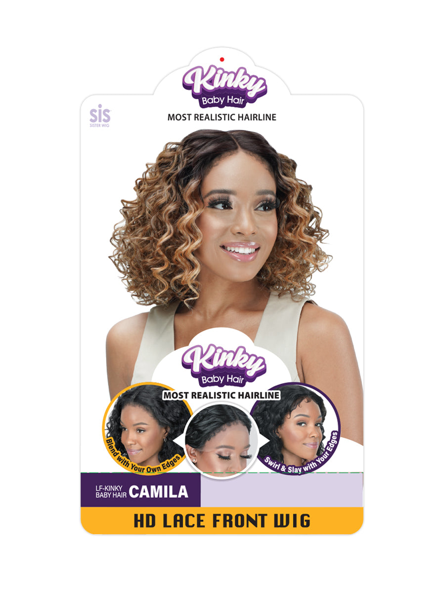 Zury Sis Kinky Baby Hair Synthetic HD Lace Front Wig CAMILA