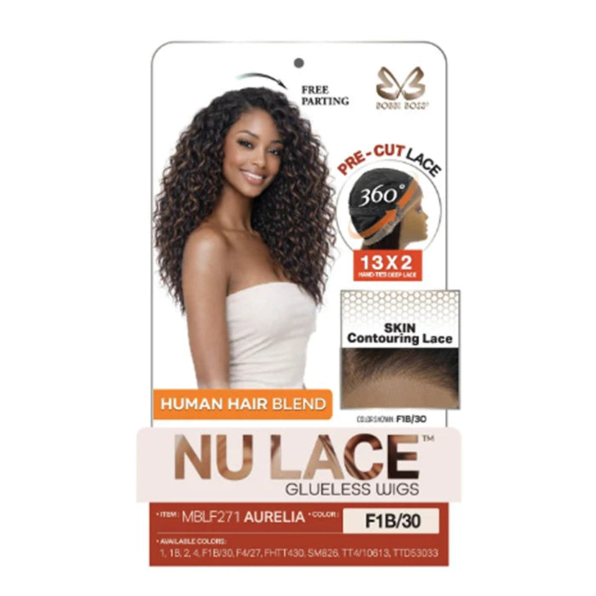Bobbi Boss NU Lace Series Human Hair Blend Glueless 13X2" Deep 360 Lace Wig MBLF271 AURELIA