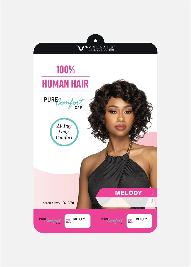 Vivica Fox Pure Comfort Cap Full 100% Premium Human Hair Wig MELODY