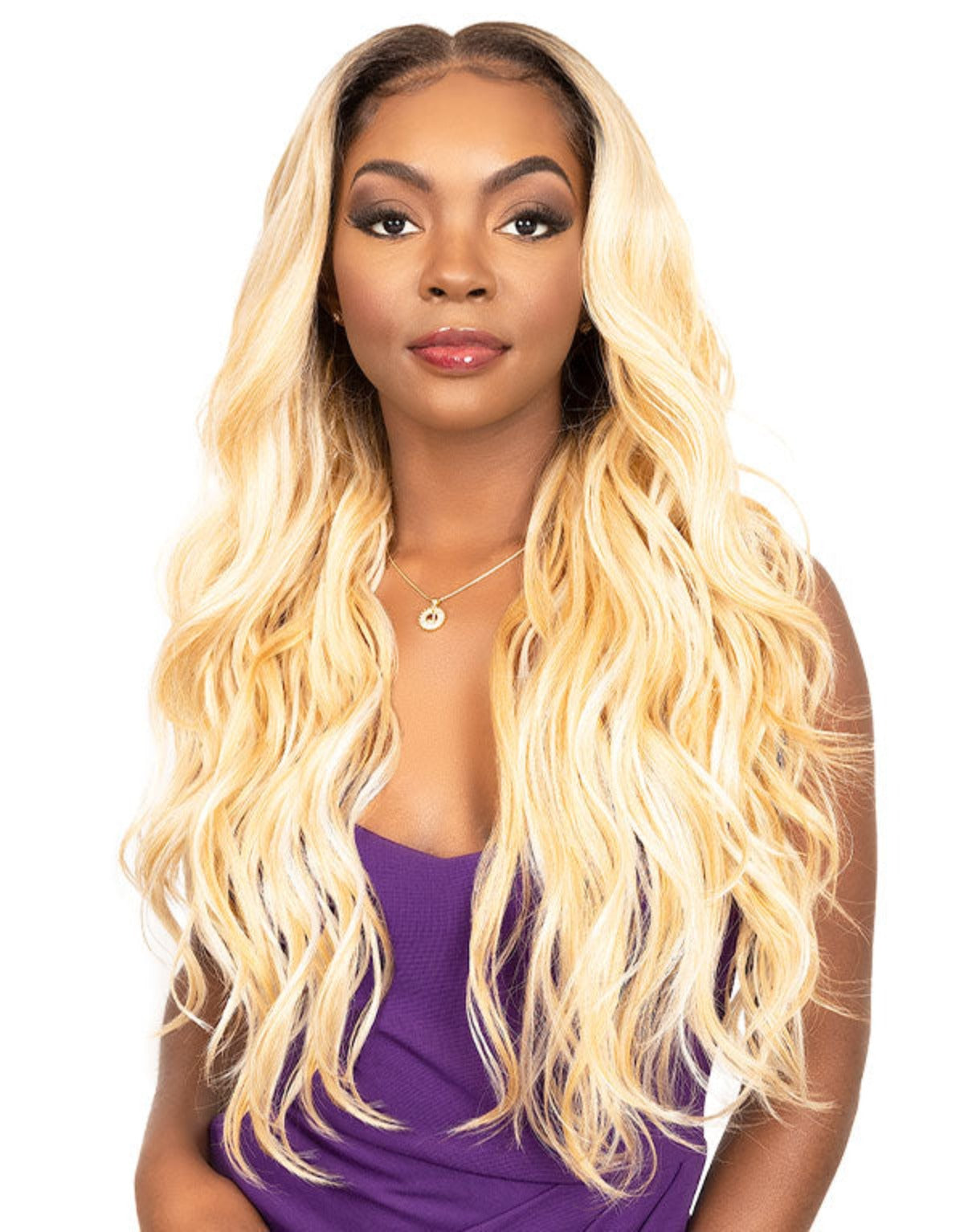 Janet Collection Melt Glueless Human Hair Mix 360 HD 13x6 Frontal Lace Wig KOTA