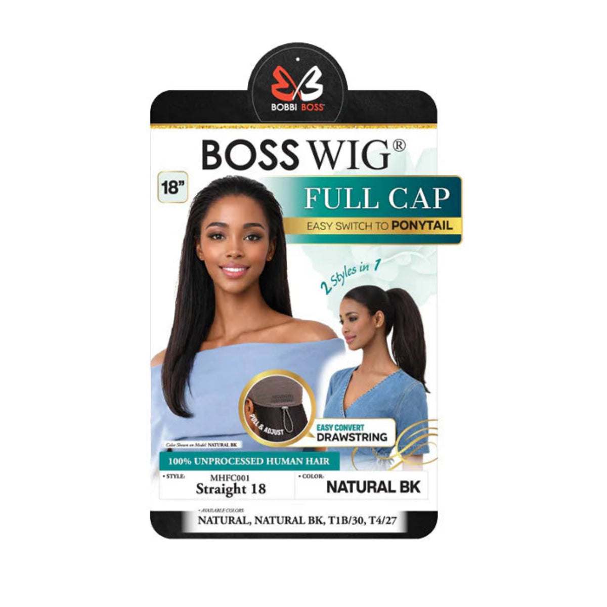 Bobbi Boss Boss Wig Human Hair Wig Full Cap MHFC001 Straight 18