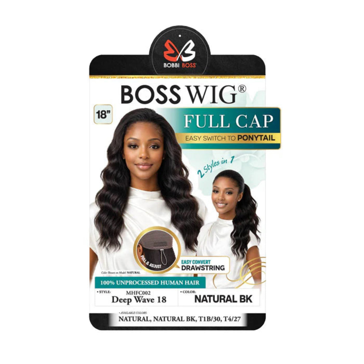 Bobbi Boss Boss Wig Human Hair Wig Full Cap MHFC02 DEEP WAVE 18