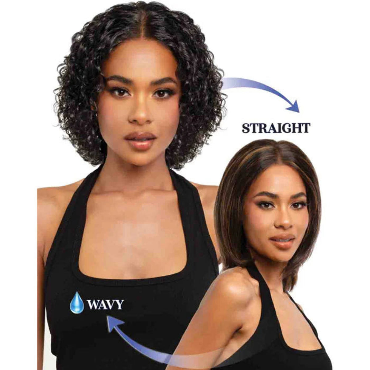 Bobbi Boss Glueless 100% Unprocessed Human Hair 13x4 Lace Front Wig Wet & Wavy MHLF530 BLAIRE