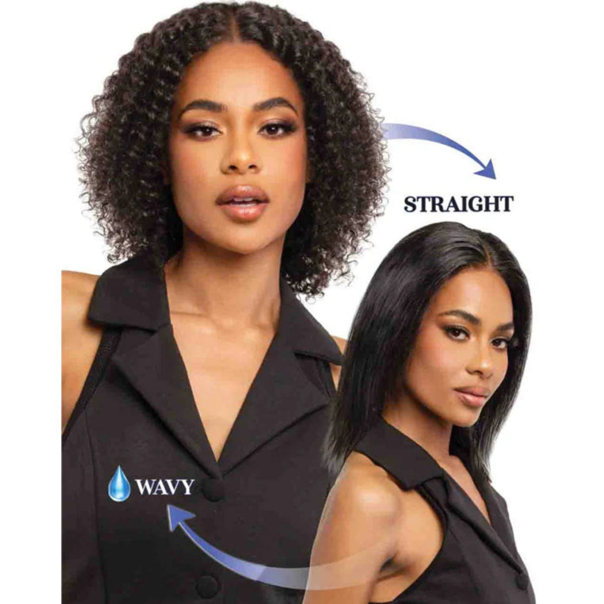 Bobbi Boss Glueless 100% Unprocessed Human Hair 13x4 Lace Front Wig Wet & Wavy MHLF531 RHEA