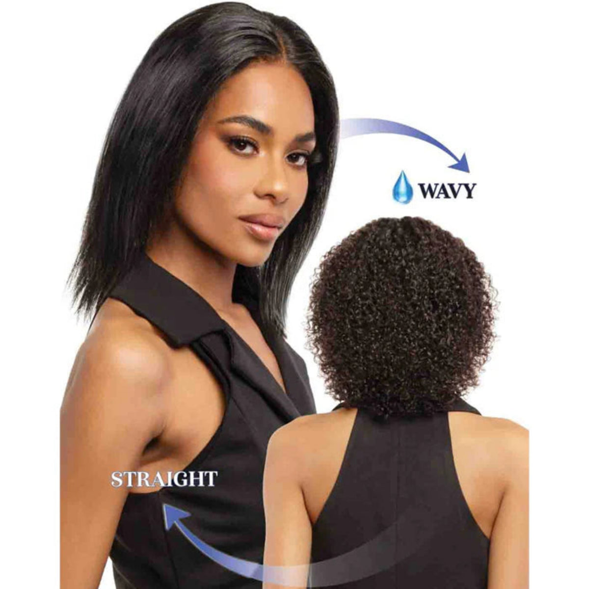 Bobbi Boss Glueless 100% Unprocessed Human Hair 13x4 Lace Front Wig Wet & Wavy MHLF531 RHEA