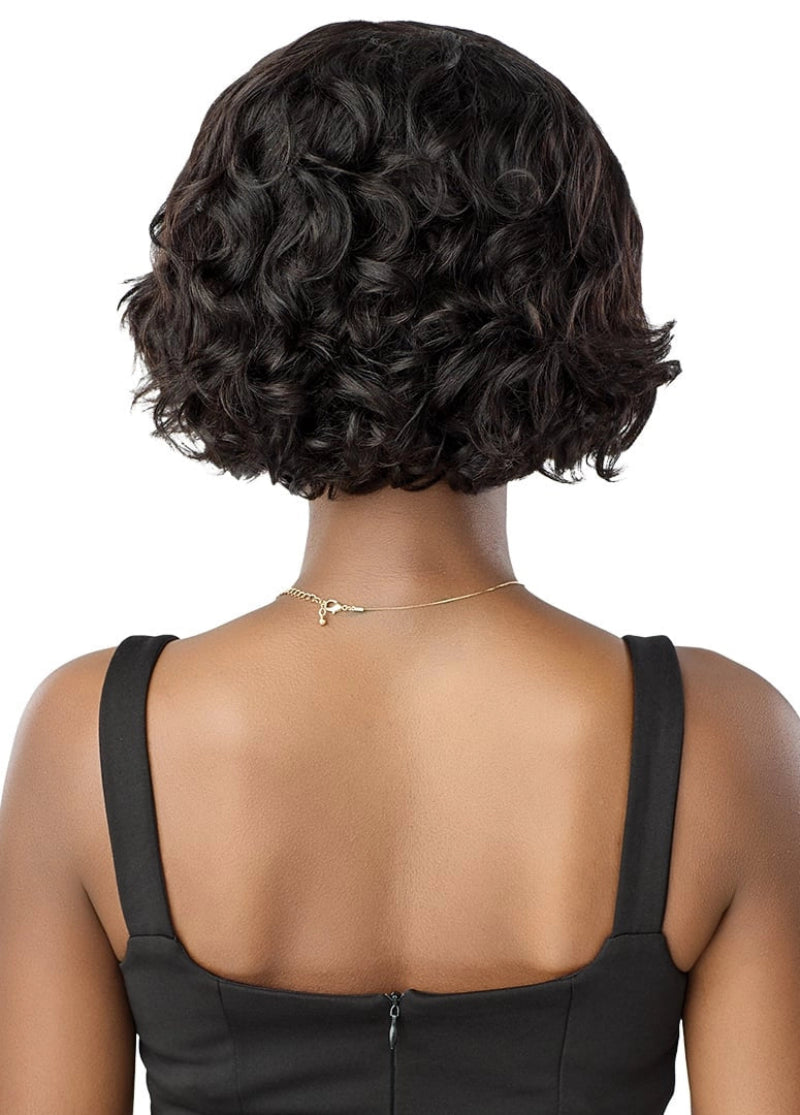 Outre My Tresses Black Label 100% Unprocessed Human Hair Glueless 13x5 HD Transparent Lace Frontal Wig BODY CURL BOB