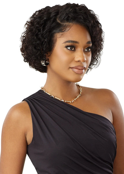 Outre My Tresses Black Label Glueless 100% Unprocessed Human Hair 13x4 HD Lace Front Wig VIRGIN DEEP BOB 8"