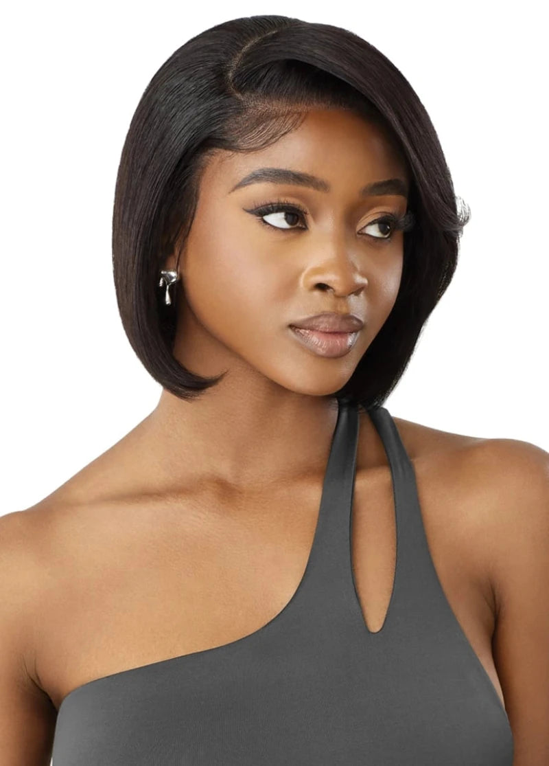 Outre My Tresses Black Label Premium 100% Unprocessed Human Hair HD 13x4 Lace Front Wig VIRGIN STRAIGHT BOB 10"