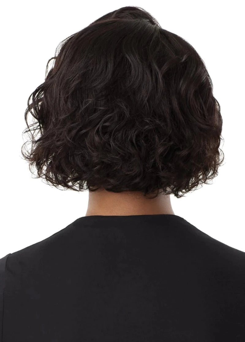 Outre My Tresses Black Label Premium 100% Unprocessed Human Hair HD 13x4 Lace Front Wig VIRGIN WAVY BOB 10"