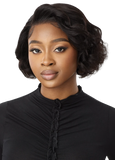 Outre My Tresses Black Label Premium 100% Unprocessed Human Hair HD 13x4 Lace Front Wig VIRGIN WAVY BOB 10"