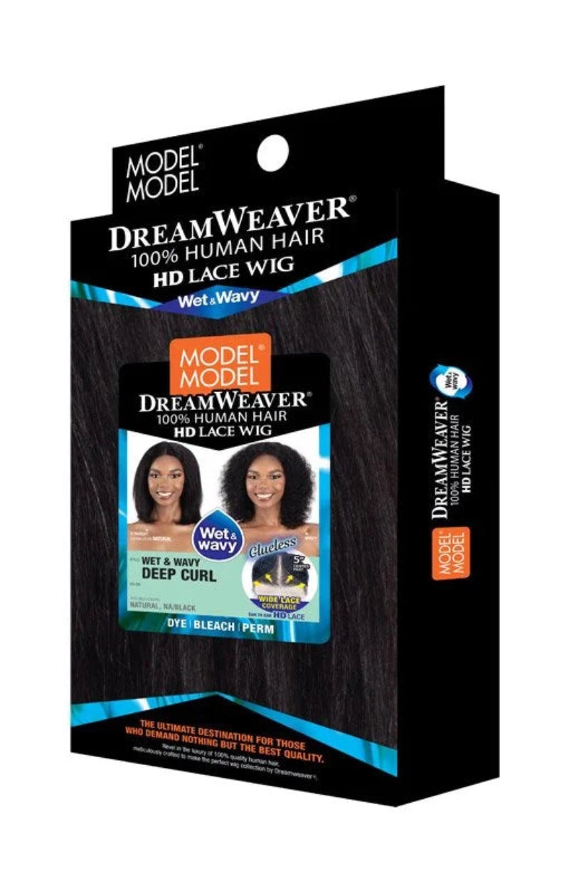 Model Model Dream Weaver 100% Human Hair Glueless HD 5" Deep Lace Part Wig WET & WAVY DEEP CURL